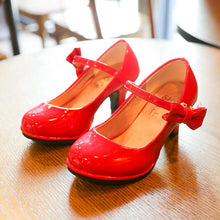 Load image into Gallery viewer, Bekanille Girls Leather Shoes Autumn Bowtie Sandals 2019 New Children Shoes High Heels Princess Sweet Sandals For Girls SZ107
