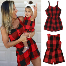 Load image into Gallery viewer, Mother Daughter Family Matching Outfits Clothes Plaid Parent-child Dress Baby Girls Mom Romper Fashion Summer Women Kids Costume

