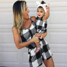 Load image into Gallery viewer, Mother Daughter Family Matching Outfits Clothes Plaid Parent-child Dress Baby Girls Mom Romper Fashion Summer Women Kids Costume
