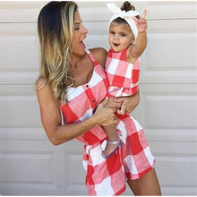 Load image into Gallery viewer, Mother Daughter Family Matching Outfits Clothes Plaid Parent-child Dress Baby Girls Mom Romper Fashion Summer Women Kids Costume
