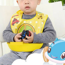 Load image into Gallery viewer, Waterproof Silicone Baby Bib Washable Roll Up Crumb Catcher Feeding Eating Babie Cartoon Animals Pattern Bibs
