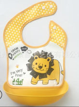 Load image into Gallery viewer, Waterproof Silicone Baby Bib Washable Roll Up Crumb Catcher Feeding Eating Babie Cartoon Animals Pattern Bibs
