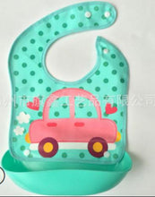 Load image into Gallery viewer, Waterproof Silicone Baby Bib Washable Roll Up Crumb Catcher Feeding Eating Babie Cartoon Animals Pattern Bibs
